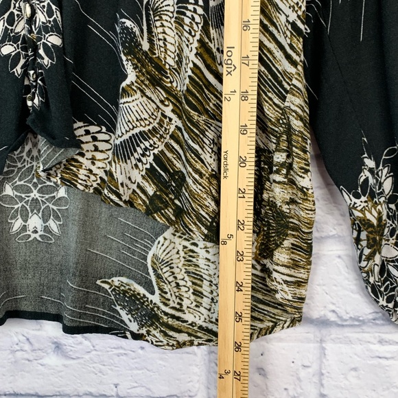 FP Free People Birds Of A Feather Combo Balloon Sleeve Button Front Top XS - Picture 13 of 13